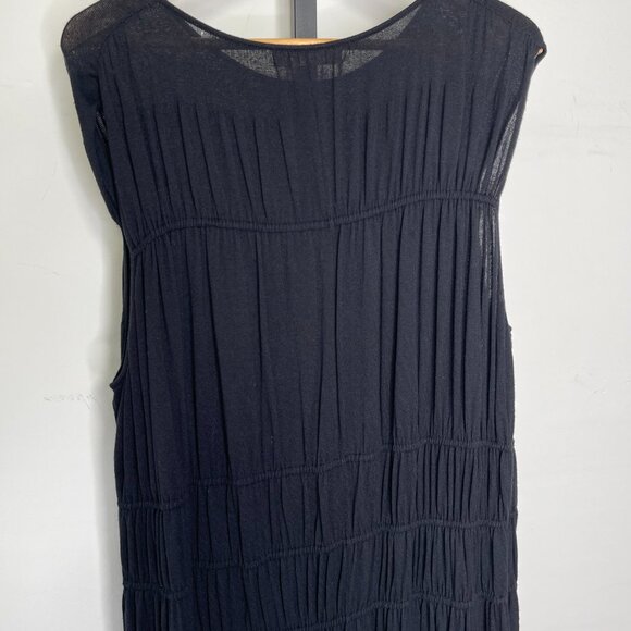 Merlette Women's Black Lightweight Cotton Sleeveless Tiered Maxi Dress Size M - Picture 4 of 13